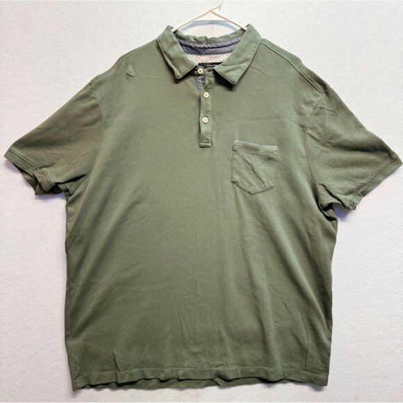 Tahari Men's Classic Polo Olive Green Short Sleeve Collar One Pocket Size XXL - Picture 1 of 9